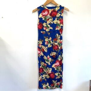 Floral Sleeveless Dress - handmade, bodycon, vintage